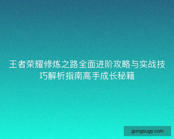 王者荣耀修炼之路全面进阶攻略与实战技巧解析指南高手成长秘籍